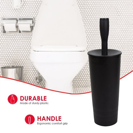 Home Basics Plastic Toilet Brush Holder, Black TB45047